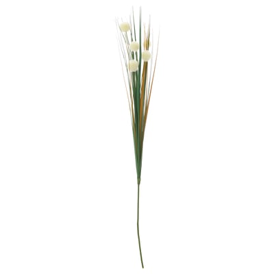 SMYCKA artificial white flower stem, recycled green plastic, life-like design.