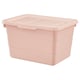 Pink SOCKERBIT storage box, made of plastic, rectangular with lid.