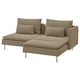 SÖDERHAMN 2-seat sofa, with chaise longue with armrest/Johanneshov brown-beige