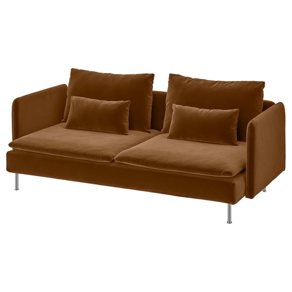 SÖDERHAMN 3-seat sofa, Alhamn dark yellow-brown