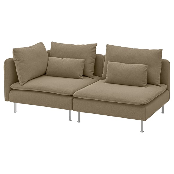 SÖDERHAMN 3-seat sofa, with open end/Johanneshov brown-beige