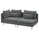 SÖDERHAMN 3-seat sofa, with open end/Johanneshov dark grey