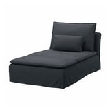 SÖDERHAMN Chaise longue, Knäbäck anthracite