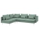 SÖDERHAMN sectional sofa, light green, fabric, l-shape, airy design with deep seats.