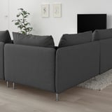 SÖDERHAMN dark grey upholstered sectional sofa, minimalist design, large and comfortable, fits well in spacious living rooms with modern decor.