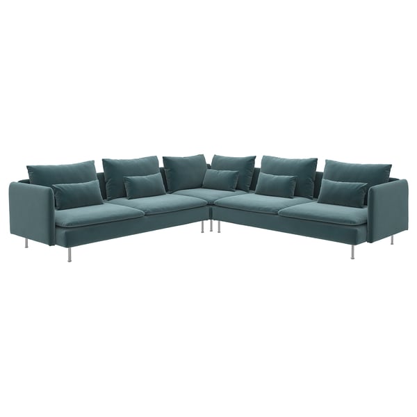 SÖDERHAMN Corner sofa, 6-seat, Alhamn dark grey-blue