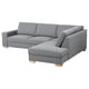 Option: SÖRVALLEN modern grey sofa, u-shape with chaise, scandinavian design, sturdy fabric, wooden legs.