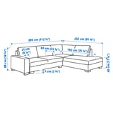 Illustration with measurements for the product: SÖRVALLEN.