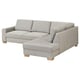 Option: Modern SÖRVALLEN grey sofa, l-shaped, light wood legs, minimalist scandinavian design.