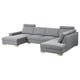 Option: SÖRVALLEN modern grey fabric sectional sofa, l-shape, with wooden legs.