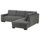 Option: Gray SÖRVALLEN sectional sofa with chaise longue, fabric & wood, modern minimalist design.