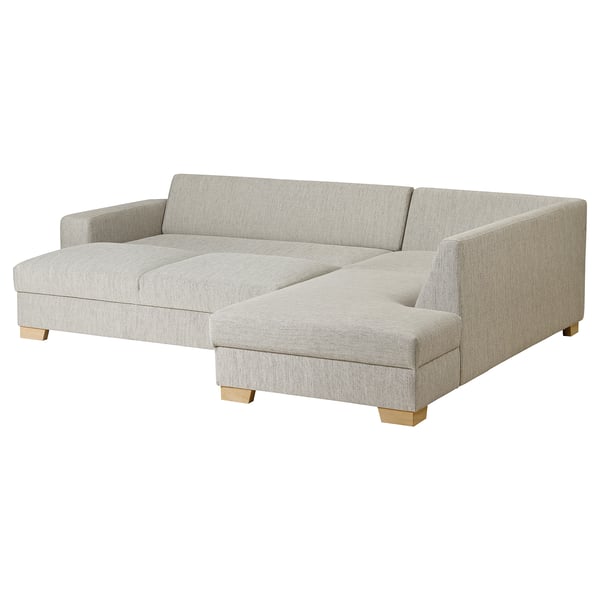 SÖRVALLEN modern sofa, light gray, clean lines, spacious, made of fabric and wood, comfortable, convertible.