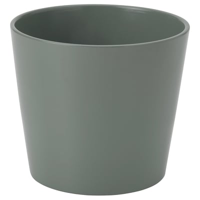 SOJABÖNA grey ceramic planter, cylindrical shape, simple design by ilse crawford.