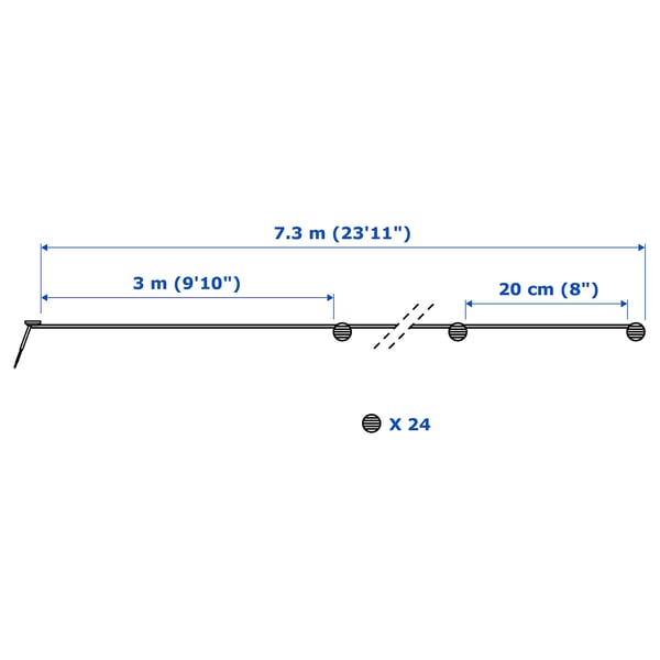 Illustration with measurements for the product: SOLARVET.