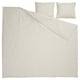 SOLFIBBLA bedding set with green and white stripes, rectangular in shape.