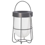 SOLVINDEN solar lamp, white with grey handle and base, spherical shade.