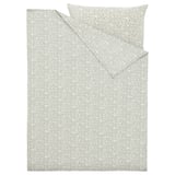 SORGMANTEL bed linen set: light green leaf pattern, crease-free cotton-polyester blend, rectangle shape, delicate floral design.