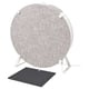 Option: A gray ikea STARKVIND air purifier on a white stand with a dark filter in front.