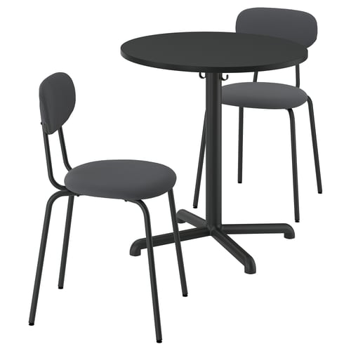 STENSELE / SANDSBERG Table and 2 chairs, anthracite/Remmarn anthracite, 70 cm