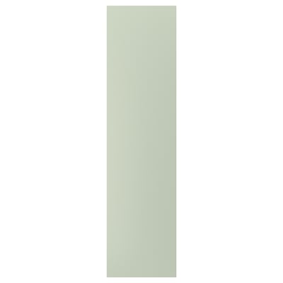 A vertical, rectangular green panel made of fibreboard and acrylic paint. Its a cover panel for STENSUND doors and drawer fronts.