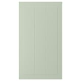 This image shows a green STENSUND cabinet door with vertical panels. Rectangle-shaped, simple design.