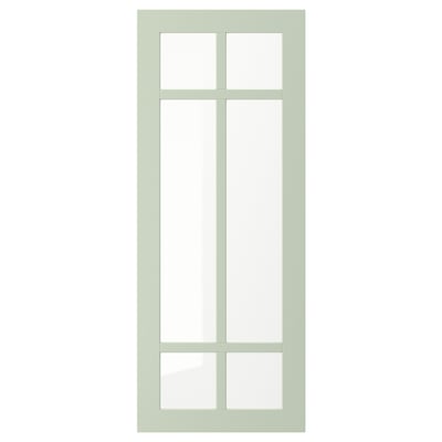 This image a STENSUND green glass door with a rectangular frame and four pane design.