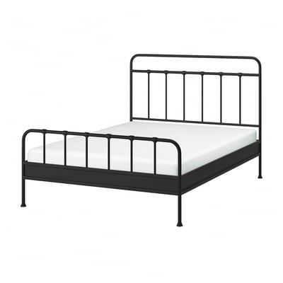 STJÄRNÖ black bed frame - curved, durable, stylish