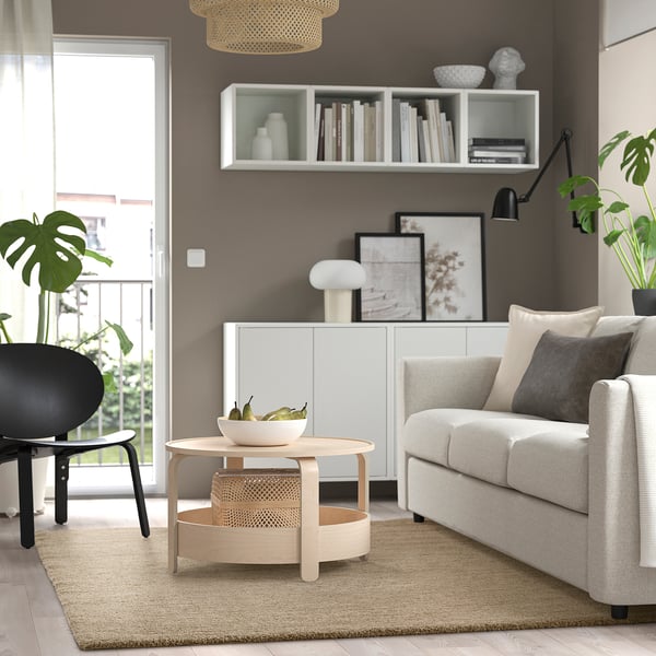 STOENSE Rug, low pile, beige, 170x240 cm
