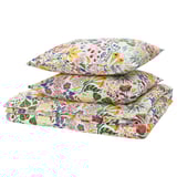 Vibrant flower meadow duvet set in cotton with textured slub feel.