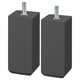 Two STUBBARP legs in dark grey. These are square, wooden furniture legs with adjustable screws for leveling. They have a sleek, minimalist design.
