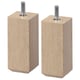 Option: Two light oak rectangular furniture legs with metal screws on top.