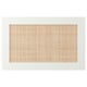 A beige, woven wooden drawer front, rectangular shape.