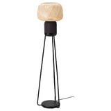 SYMFONISK wi-fi speaker lamp, black & bamboo, minimalist.