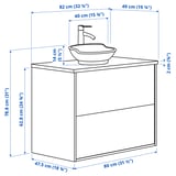 Illustration with measurements for the product: TÄNNFORSEN.