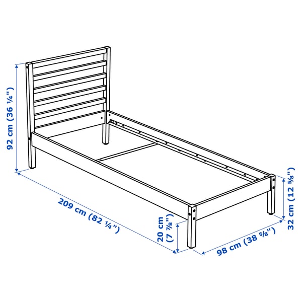 Illustration with measurements for the product: TARVA.