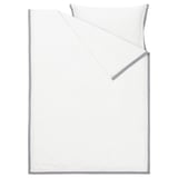 TÅTELSMYGARE duvet set, white, grey trim, 100% organic cotton, simple, rectangular.