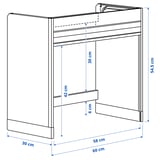 Illustration with measurements for the product: TITTEBO.
