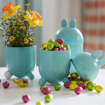 TJÄRLEK Bowl with lid, turquoise