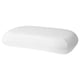 Option: A white TÖCKENFLY pillowcase designed for ergonomic pillows, featuring a stretchy edge for easy fitting and removal.
