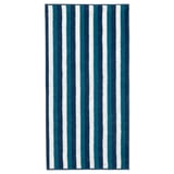 TOFTBO bath mat - blue & white stripes, rectangular, soft polyester.