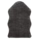 Option: Dark grey TOFTLUND faux sheepskin rug, rectangle shape, soft and fluffy texture.