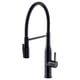 TOLLSJÖN black kitchen faucet, curved design, brass with metallic finish.