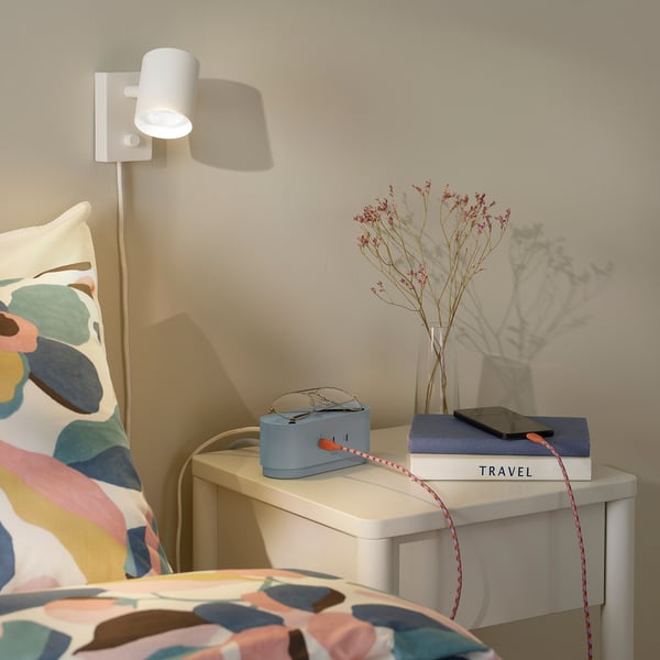 TONSTAD Bedside table, off-white, 40x40x59 cm