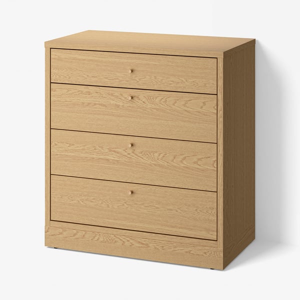TONSTAD Chest of 4 drawers, oak veneer, 82x47x90 cm