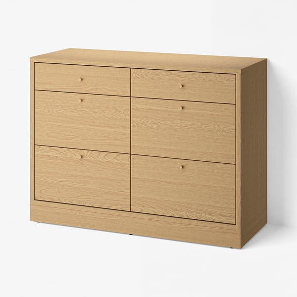 TONSTAD Chest of 6 drawers, oak veneer, 120x47x90 cm
