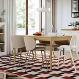 TONSTAD / KRYLBO Table and 4 chairs, oak veneer/Tonerud dark beige, 140/196x85 cm