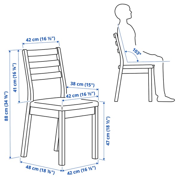 Illustration with measurements for the product: TONSTAD.