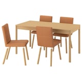 TONSTAD / TONSTAD Table and 4 chairs, oak veneer/Bomstad golden brown oak effect, 150x80 cm