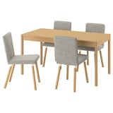 TONSTAD / TONSTAD Table and 4 chairs, oak veneer/Viarp beige/brown oak effect, 150x80 cm