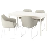 TONSTAD / TOSSBERG Table and 4 chairs, off-white/Gunnared beige white, 150x80 cm